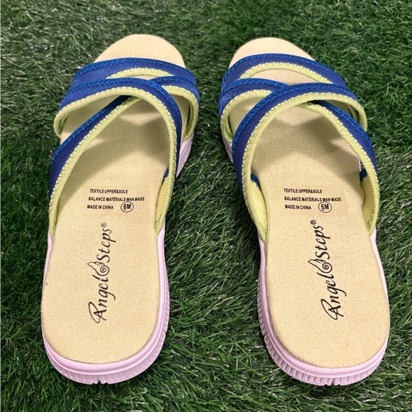 Angel Steps Shoes - NEW Angel Steps Dede Athletic Slides-Size: 6M-Colors: Blue/Green